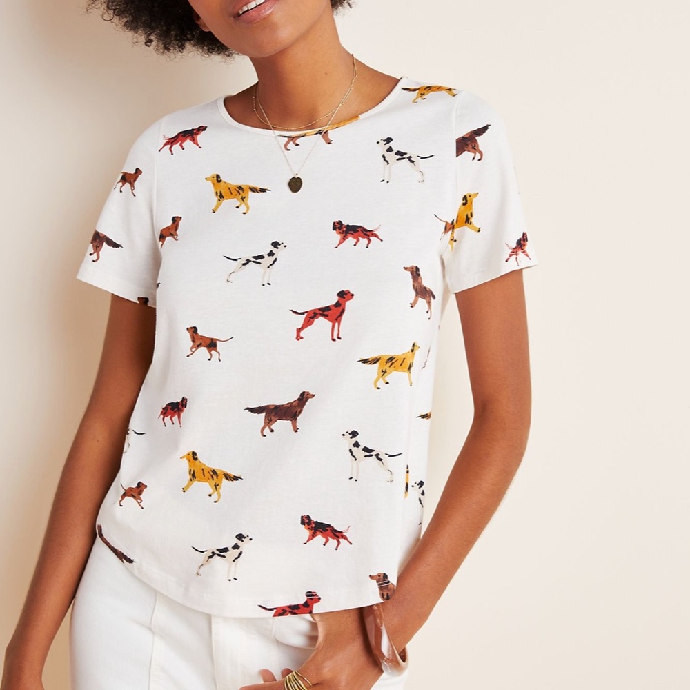 Puppy Dog Weekend Tee T-Shirt Anthro - Picture 4 of 5